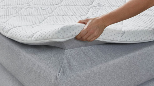 Boxspringbett Sun garden | 162739 aus Stoff in Hellgrau Boxspringbett Graz silberfarbener Bezug 50533-720 – Liegefläche ca. 180 x 200 cm