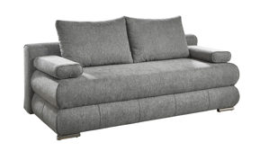 Schlafsofa Sun garden | 162719 aus Stoff in Hellgrau Schlafsofa Borna silberfarbener Chenille-Bezug & Edelstahl - Breite ca. 199 cm