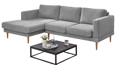 Ecksofa Sun garden | 162739 aus Stoff in Hellgrau Ecksofa Gotha hellgrauer Bezug & Buchefüße - Stellfläche ca. 240 x 154 cm