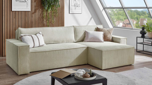 Ecksofa Sun garden | 162719 aus Stoff in Beige Funktions-Ecksofa Wolgast naturfarbener Bezug - Stellfläche ca. 266 x 150 cm