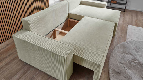 Ecksofa Sun garden | 162719 aus Stoff in Beige Funktions-Ecksofa Wolgast naturfarbener Bezug - Stellfläche ca. 266 x 150 cm