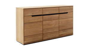 Sideboard Mca direkt aus Holz in Holzfarben Wohnprogramm Araya - Sideboard Wildeiche - drei Türen, drei Schubladen, Breite ca. 153 cm