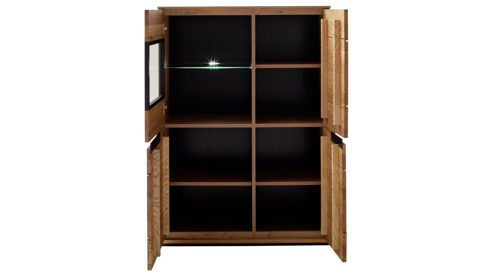 Highboard Mca direkt aus Holz in Holzfarben Wohnprogramm Araya - Kombi-Highboard Wildeiche & Glas - ca. 93 x 130 cm