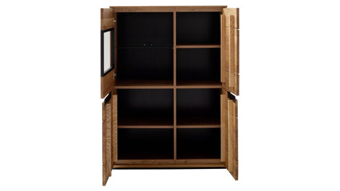 Highboard Mca direkt aus Holz in Holzfarben Wohnprogramm Araya - Kombi-Highboard Wildeiche & Glas - ca. 93 x 130 cm