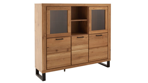 Highboard Mca direkt aus Holz in Holzfarben Wohnprogramm Kambo - Highboard Wildeiche - ca. 159 x 140 cm