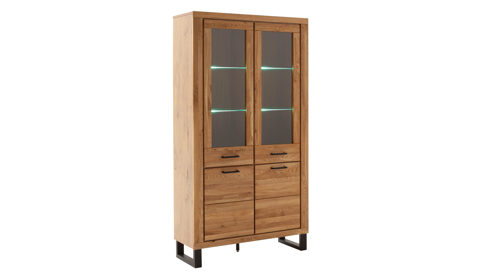 Vitrine Mca direkt aus Holz in Holzfarben Wohnprogramm Kambo - Vitrine Wildeiche - ca. 108 x 199 cm