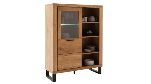 Highboard Mca direkt aus Holz in Holzfarben Wohnprogramm Kambo - Kombi-Highboard Wildeiche - ca. 108 x 140 cm