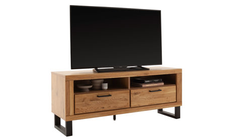 Medienmöbel Mca direkt aus Holz in Holzfarben Wohnprogramm Kambo - TV-Element Wildeiche - zwei Schubkästen, Breite ca. 138 cm