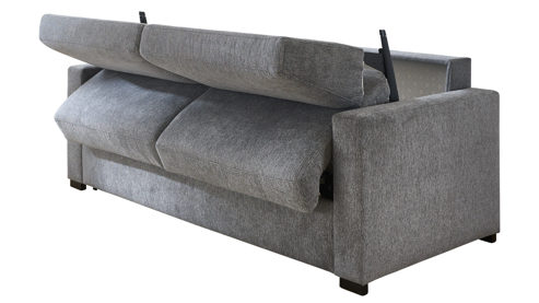 Schlafsofa Restyl aus Stoff in Grau Schlafsofa Molly Comfort mit Faltbettfunktion grauer Chenillebezug 2-6989 - Liegefläche ca. 130 x 200 cm