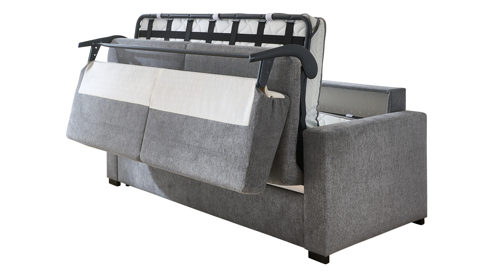 Schlafsofa Restyl aus Stoff in Grau Schlafsofa Molly Comfort mit Faltbettfunktion grauer Chenillebezug 2-6989 - Liegefläche ca. 130 x 200 cm