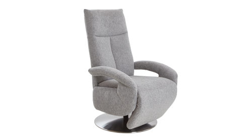 Relaxsessel Steinpol sit&more aus Stoff in Grau Relaxsessel Tycoon graues Flachgewebe Orlean Steel & edelstahlfarbener Drehteller