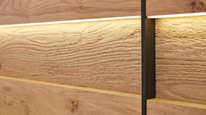 Komplettzimmer Interliving aus Holz in Holzfarben Interliving Schlafzimmer Serie 1024 – Komplettzimmer mit Extras Design 24, Balkeneiche - Schwebetüren, Breite ca. 271 cm