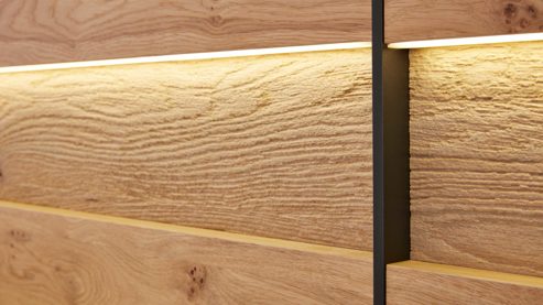 Komplettzimmer Interliving aus Holz in Holzfarben Interliving Schlafzimmer Serie 1024 – Komplettzimmer Design 24, vierteilig - Balkeneiche